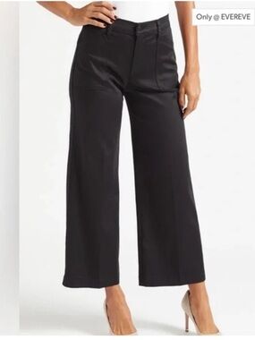 Evereve Beth Wide Leg Pants Ankle Cropped Length Black Women’s Trouser Size 26